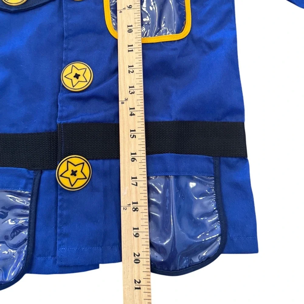 Kids Police Officer Costume Set Blue Uniform Jacket Hat Walkie Talkie Ticket